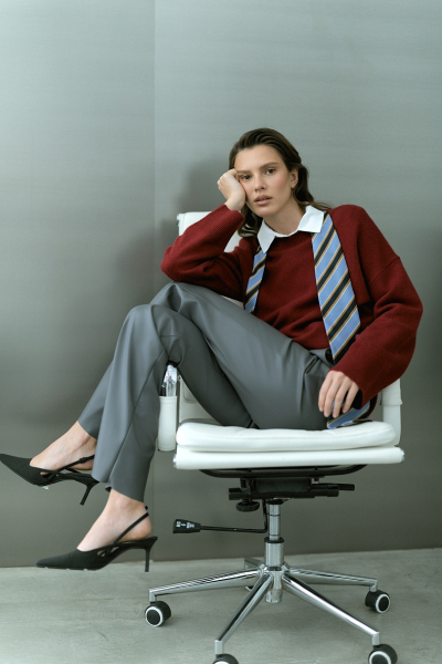 Свитер из шерсти и кашемира Ricoco, цвет: винный, 5004/1 купить онлайн