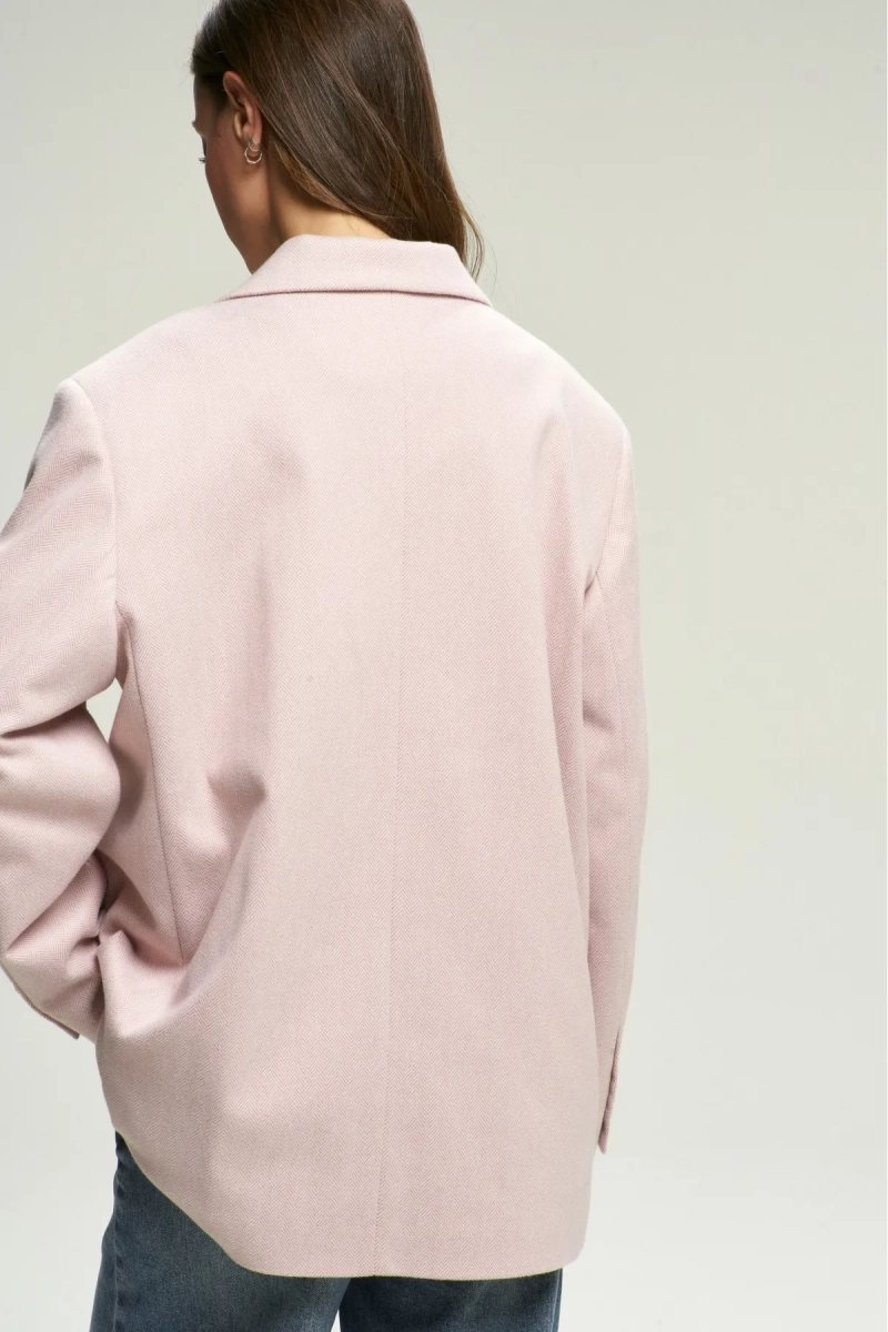 Пальто-жакет "Ёлочка" Pink Erist store, цвет: розовый, НФ-00001658 купить онлайн