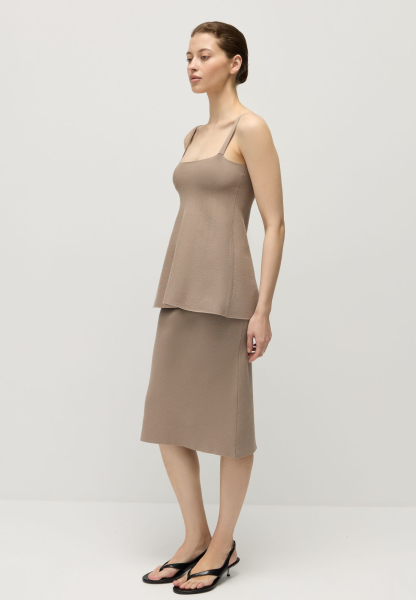 Топ А-силуэта из вискозы AROUND, цвет: Серо-бежевый, 269_67V01 купить онлайн