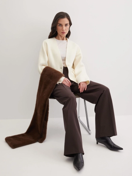 Приталенный жакет из шерсти Marou, цвет: молочный,  купить онлайн