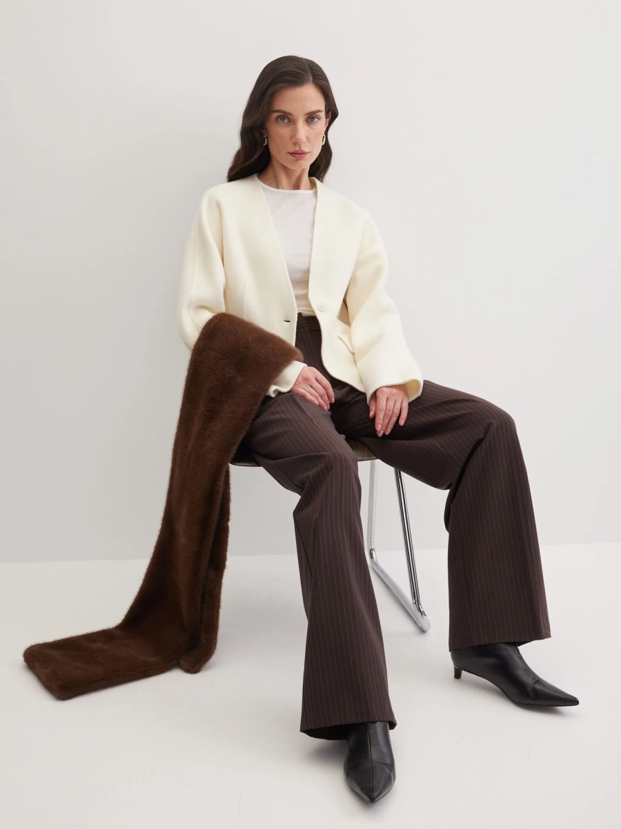 Приталенный жакет из шерсти Marou, цвет: молочный,  купить онлайн