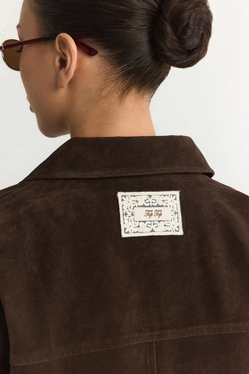 Куртка из экозамши TOPTOP, цвет: коричневый, TT.040.19450.700 купить онлайн