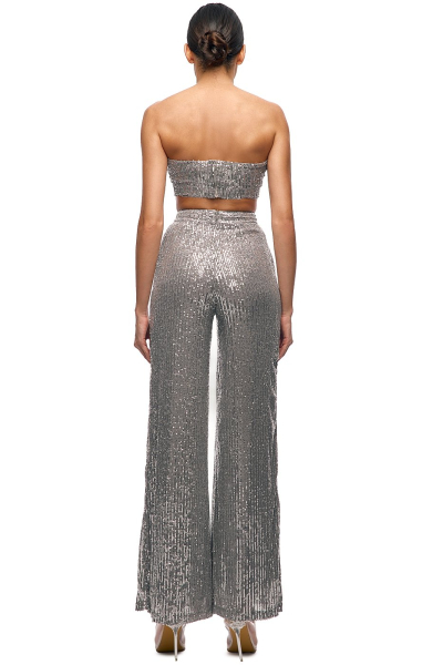 Брюки из пайеток SODAMODA, цвет: Серебряный, 15484 купить онлайн