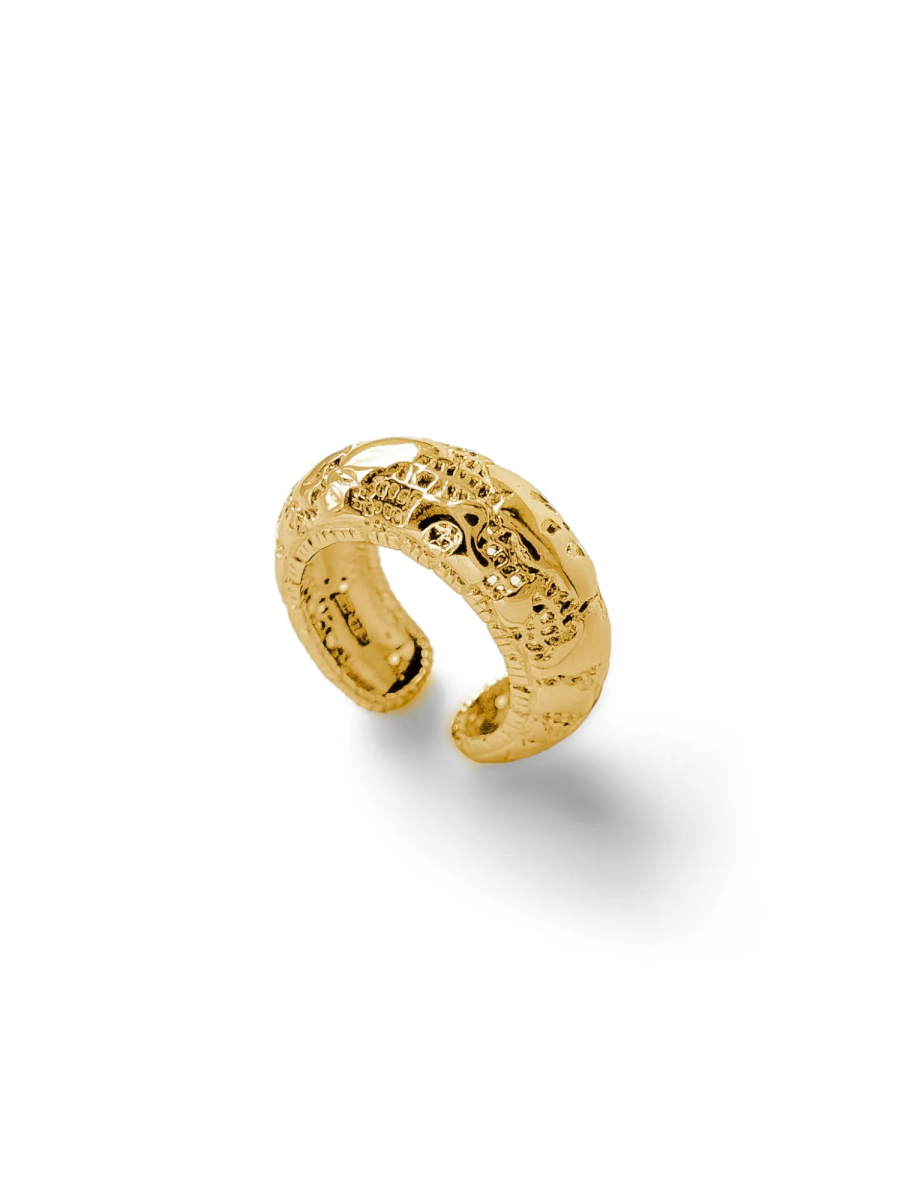 Серебряная серьга-кафф «Кружево» как бублик gold