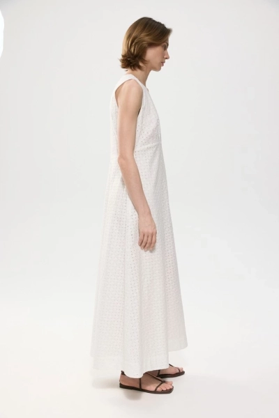 Платье макси из хлопка Broderie Anglaise Daisyknit, цвет: белый  |новая коллекция купить онлайн