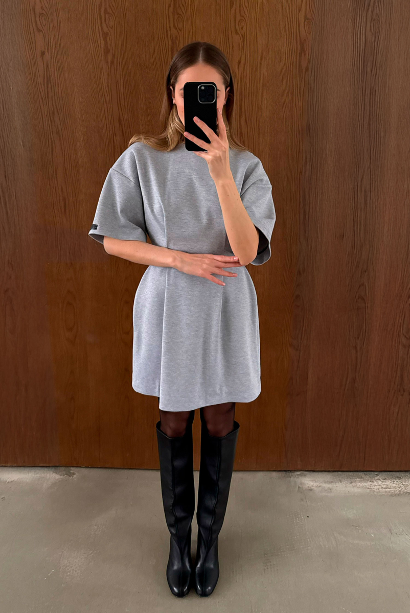 Платье с коротким рукавом GRAY MELANGE Label .B, цвет: GRAY MELANGE, Dr.25.2.1538GRM купить онлайн