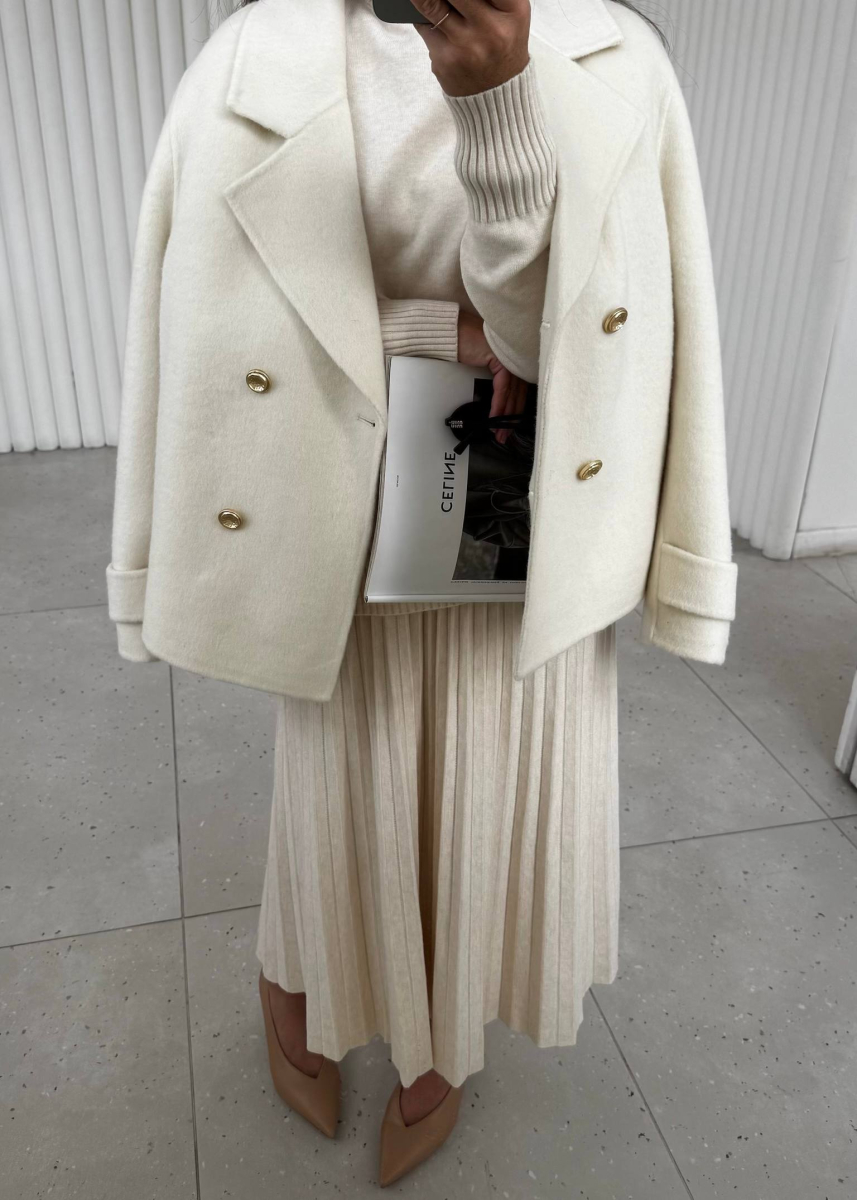 Костюм: джемпер с юбкой "Гофре" I.B.W., цвет: молочный, KJ124 купить онлайн