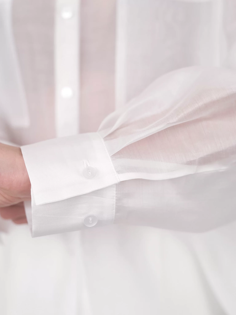 Блуза-рубашка воздушная I.B.W., цвет: молочный, BL030 купить онлайн