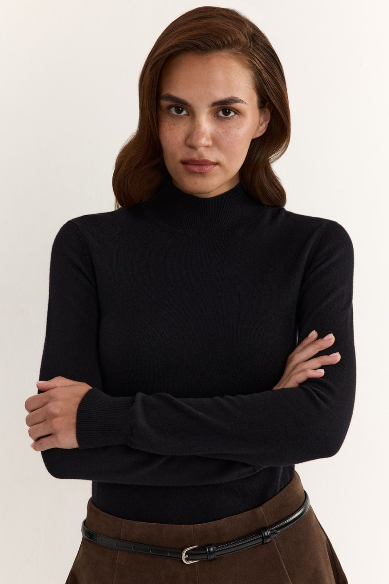 Водолазка с добавлением шерсти и кашемира TOPTOP, цвет: Черный, TTS.052.15462.900 купить онлайн