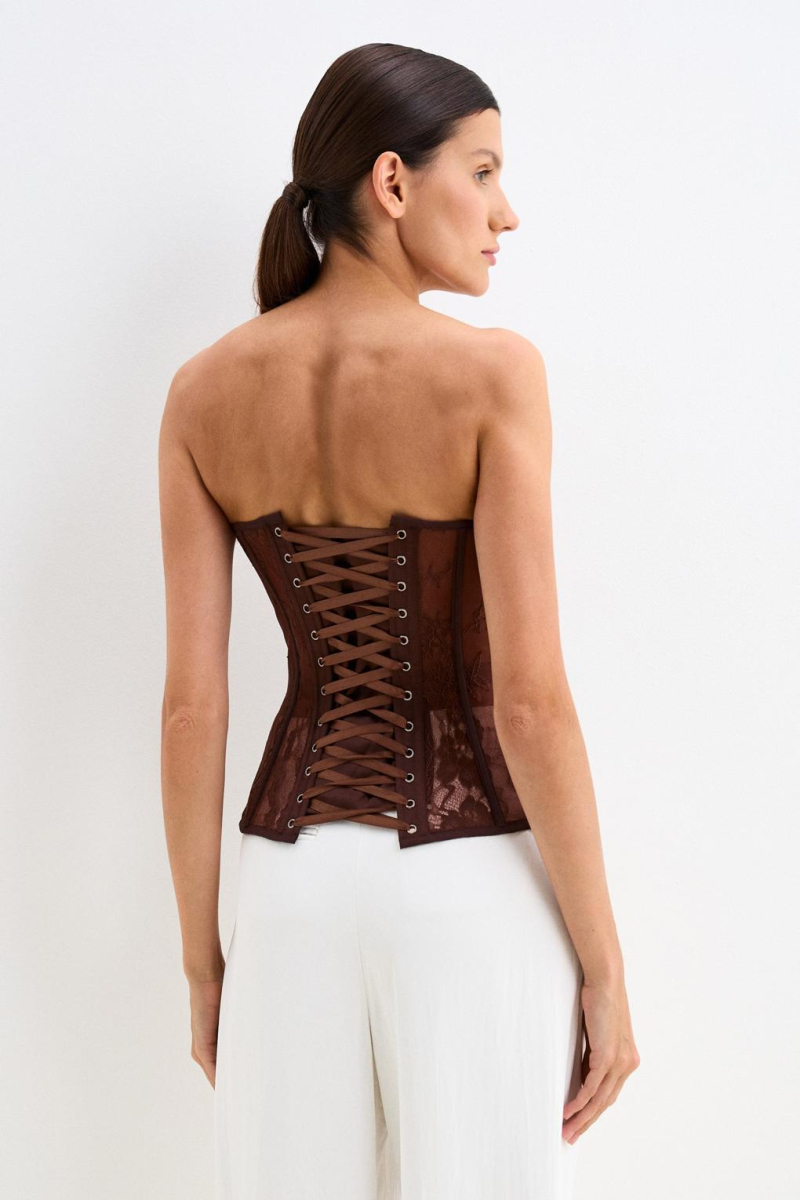 Корсет с кружевом ENEVOO, цвет: коричневый, 06538 купить онлайн