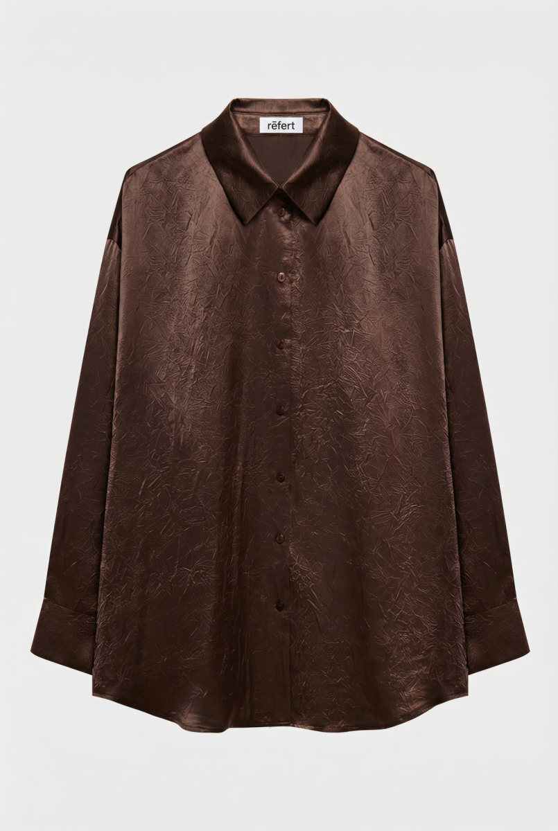 Рубашка оверсайз из жатого сатина