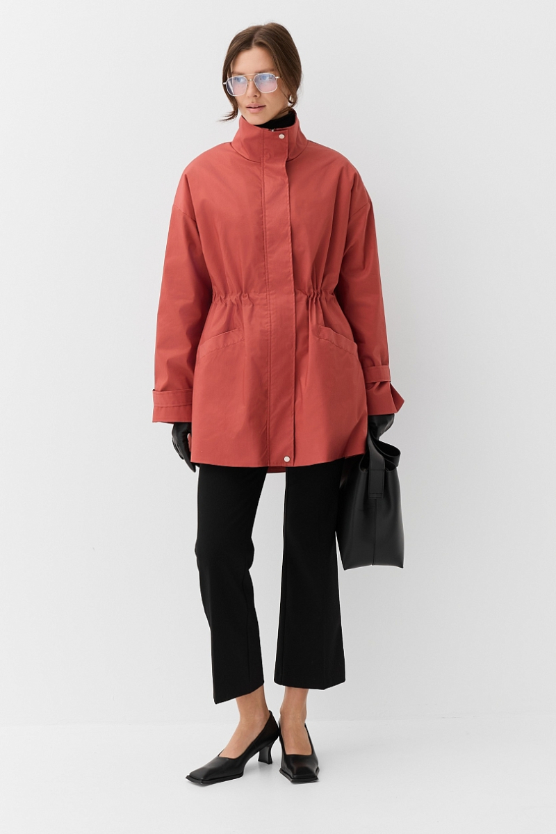 Ветровка из тенсела с хлопком со съемным утеплителем Ricoco, цвет: зимний ягодный, 6061u/1 купить онлайн