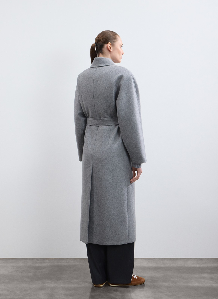 Пальто с объемным рукавом из шерсти и кашемира