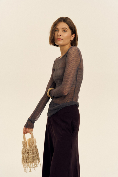 Лонгслив паутинка SAGAS, цвет: фиолетовый, 250029 купить онлайн