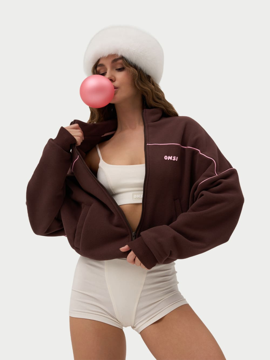 Zip Худи с кантом утепленное ONSI, цвет: chocolate,  купить онлайн