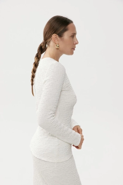 Лонгслив из фактурного хлопка Daisyknit, цвет: белый,  купить онлайн