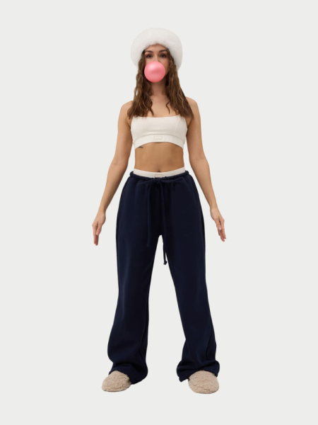 Брюки на завязках с начесом