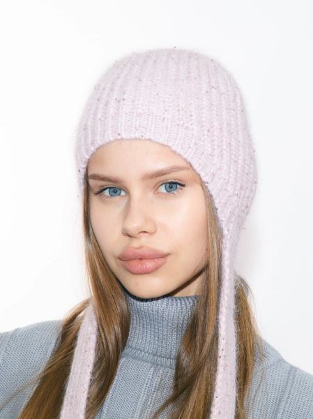 Шапка на завязках английская вязка