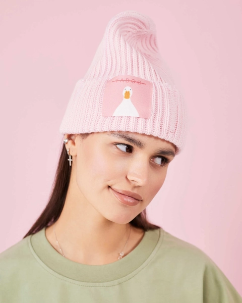 Шапка рваная с гусем TABOO, цвет: розовый 1010hatRoseGus купить онлайн