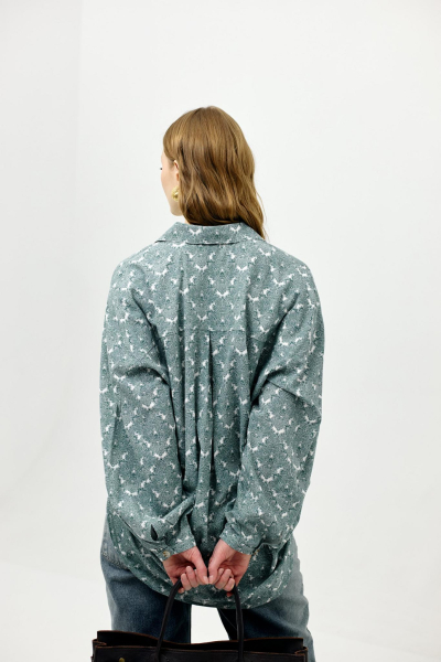 Рубашка из французского хлопка GREEN PATTERN