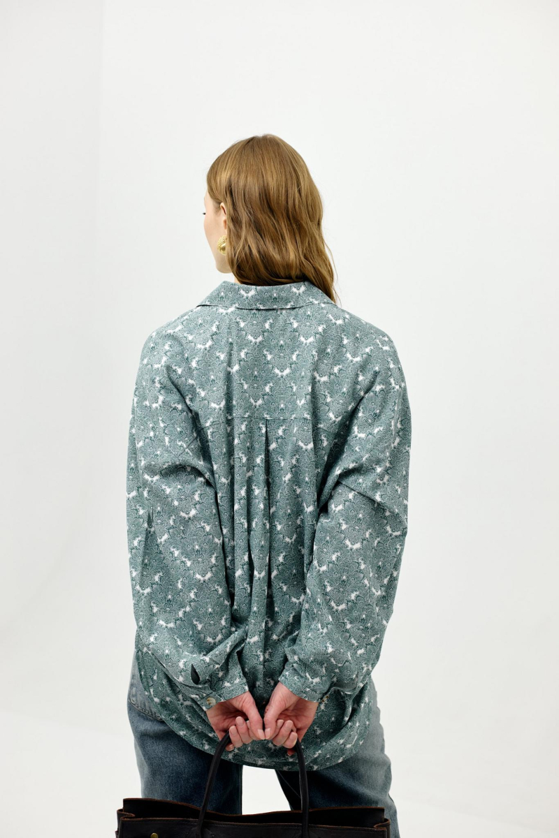 Рубашка из французского хлопка GREEN PATTERN NATS, цвет: зеленый, 34514628245 купить онлайн