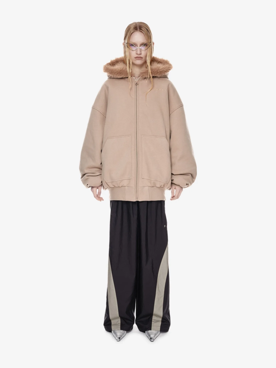 Бомбер хлопковый с меховой отделкой p.p.s., цвет: коричневый, 1018.000.00.00.638 купить онлайн