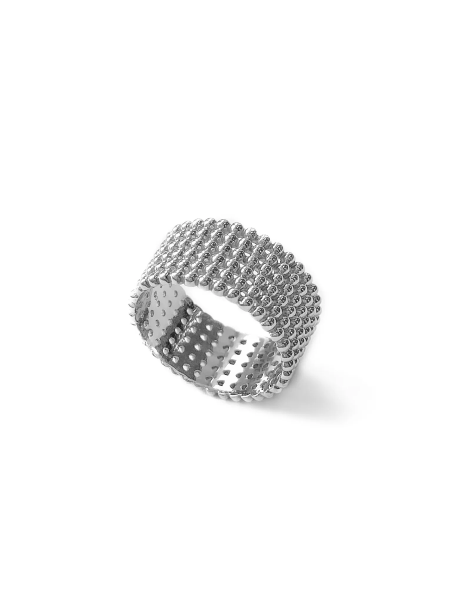 Серебряное широкое кольцо "Bubble"