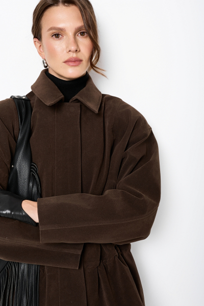 Парка из экозамши на молнии Ricoco, цвет: шоколадный, 7060/1 купить онлайн