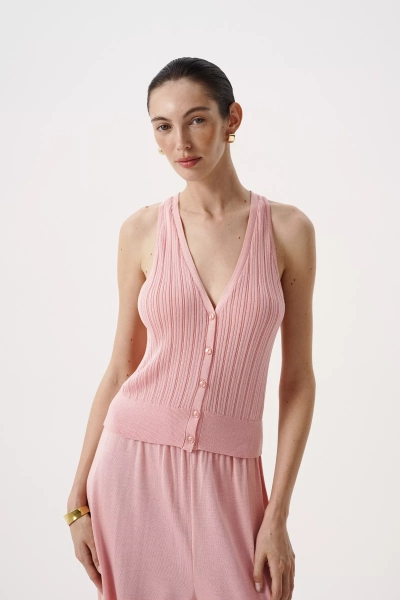 Жилет из лиоцелла и шерсти Charmstore, цвет: розовый коралл, 304-585119-1009 купить онлайн