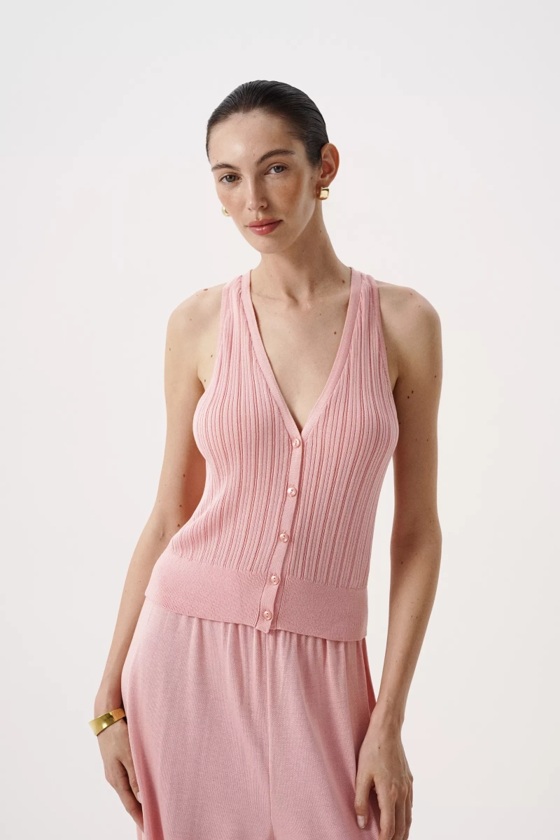 Жилет из лиоцелла и шерсти Charmstore, цвет: розовый коралл, 304-585119-1009 купить онлайн