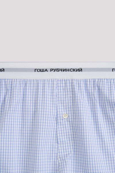Боксеры хлопковые ГОША РУБЧИНСКИЙ, цвет: белый/голубой BXR_0301_white_blue | новая мужская коллекция купить онлайн
