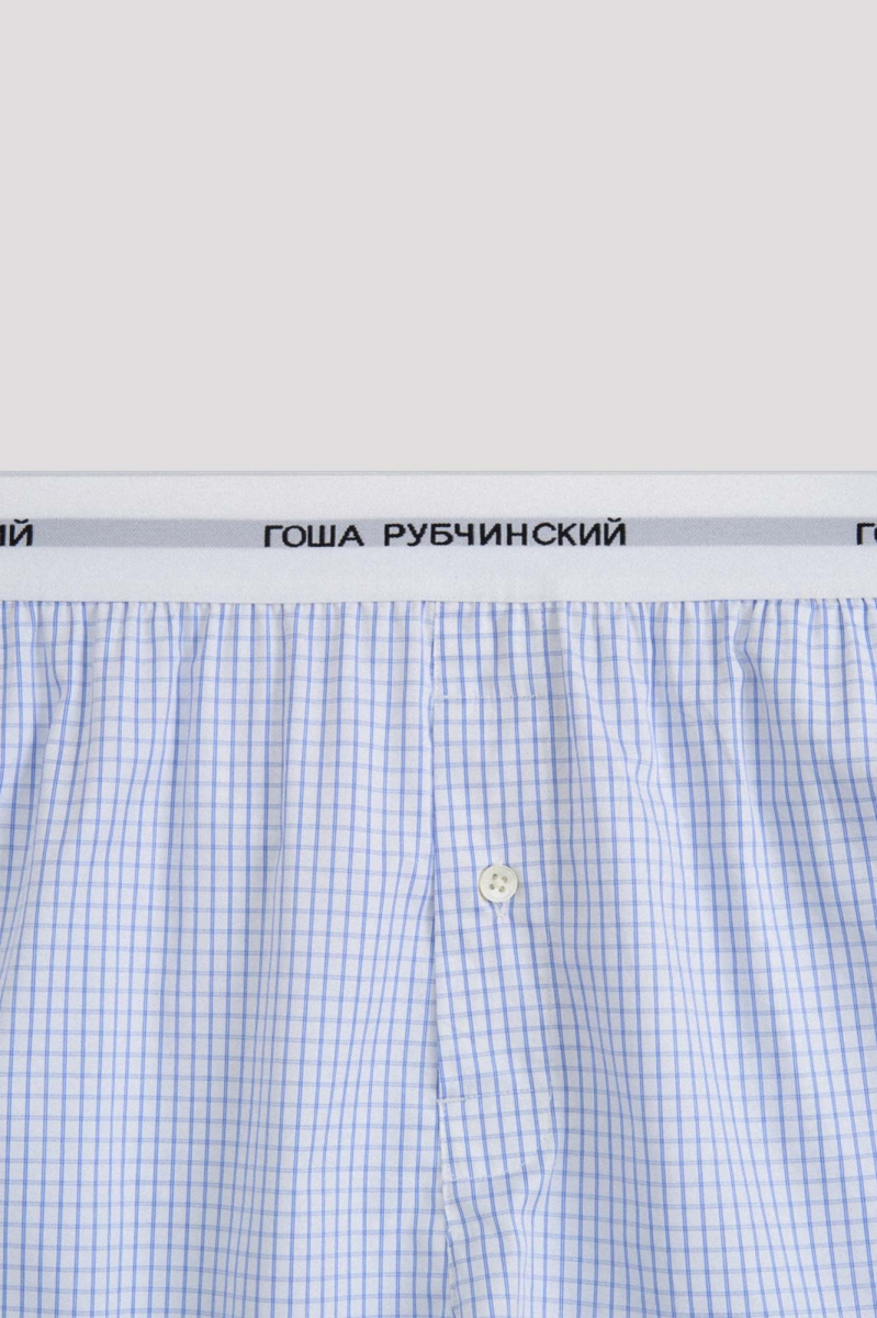 Боксеры хлопковые ГОША РУБЧИНСКИЙ, цвет: белый/голубой BXR_0301_white_blue | новая мужская коллекция купить онлайн