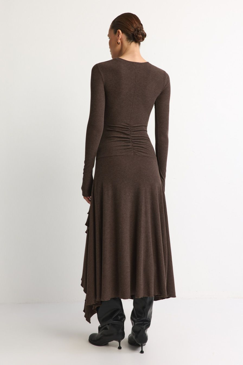 Платье из смесовой вискозы TOPTOP, цвет: коричневый, TT.012.17928.700 купить онлайн