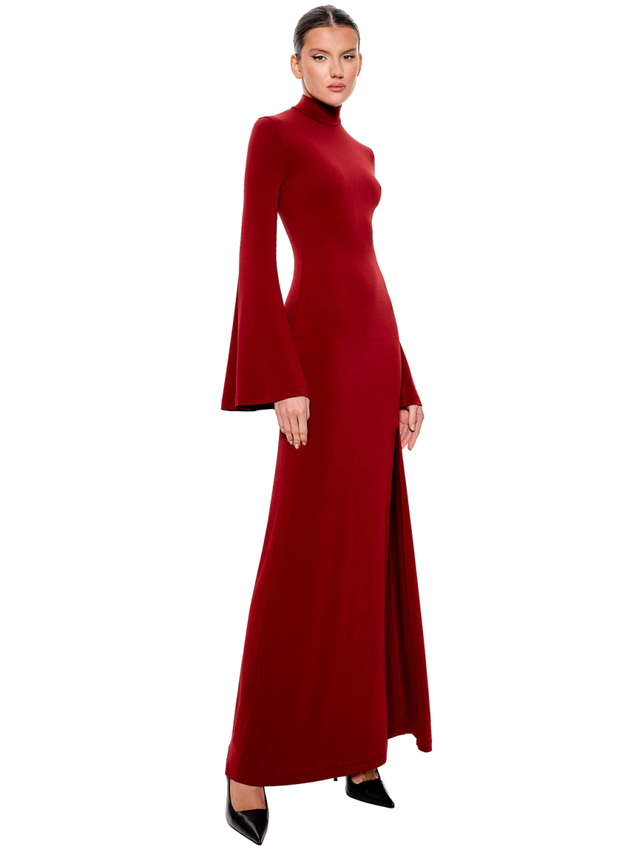 Платье макси с расклешенными рукавами SODAMODA, цвет: Бордовый, 12547 купить онлайн