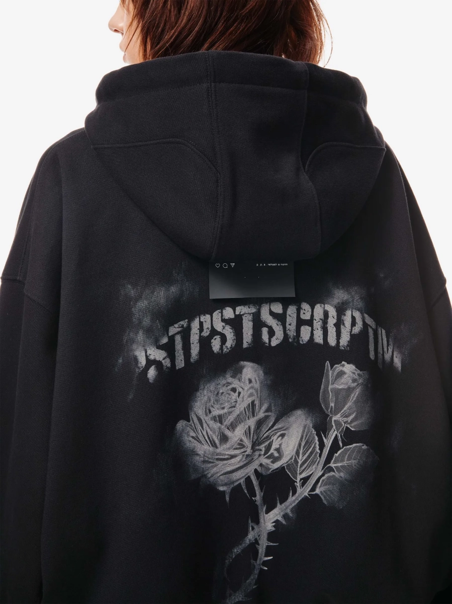 Digital Rose Зип Худи Оверсайз p.p.s., цвет: Черный,  купить онлайн