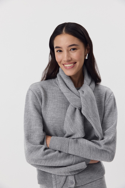 Косынка из шерсти Charmstore, цвет: серый 602-42998-884 купить онлайн