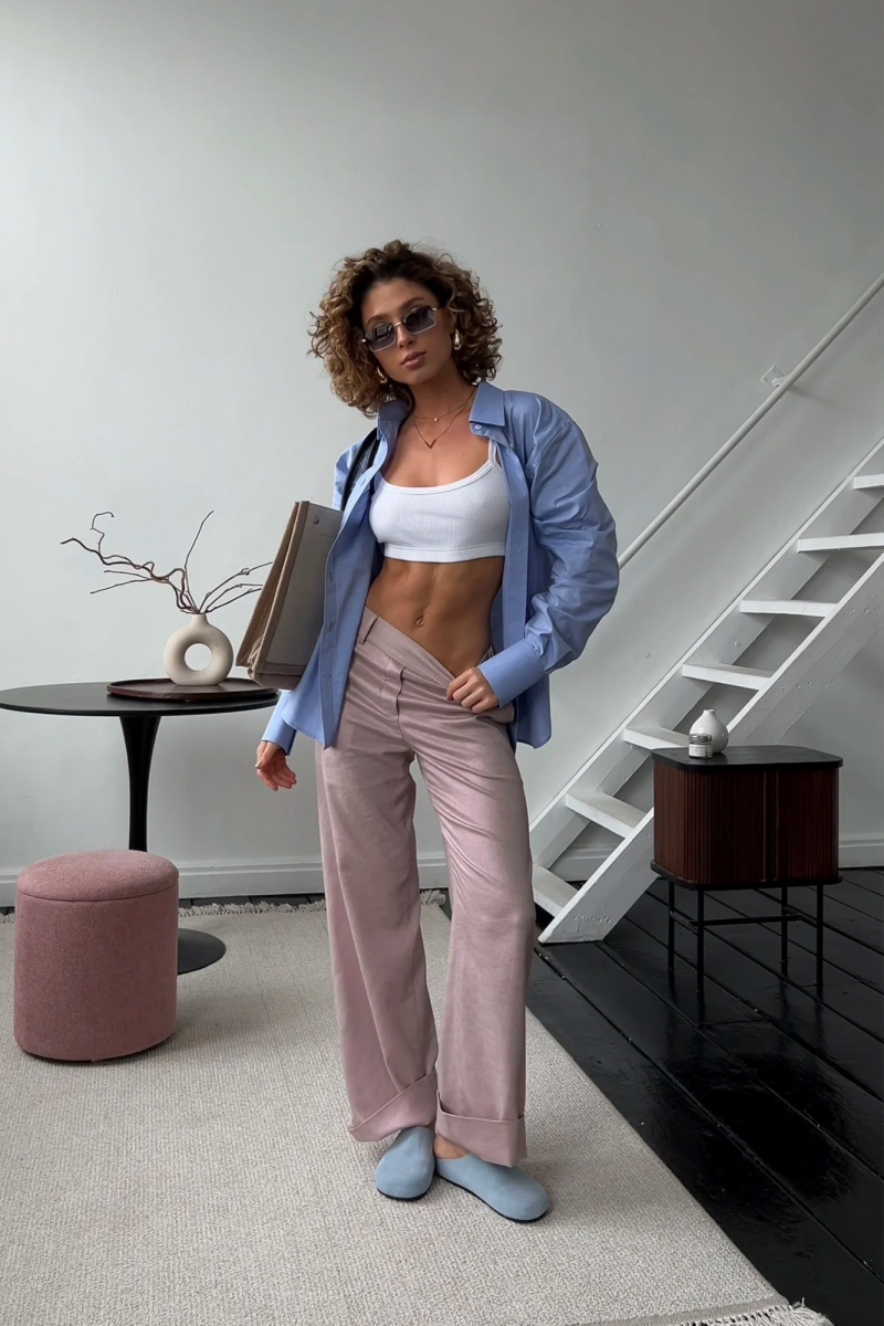 Брюки изо льна Pearl Y.SO, цвет: rose  |новая коллекция купить онлайн