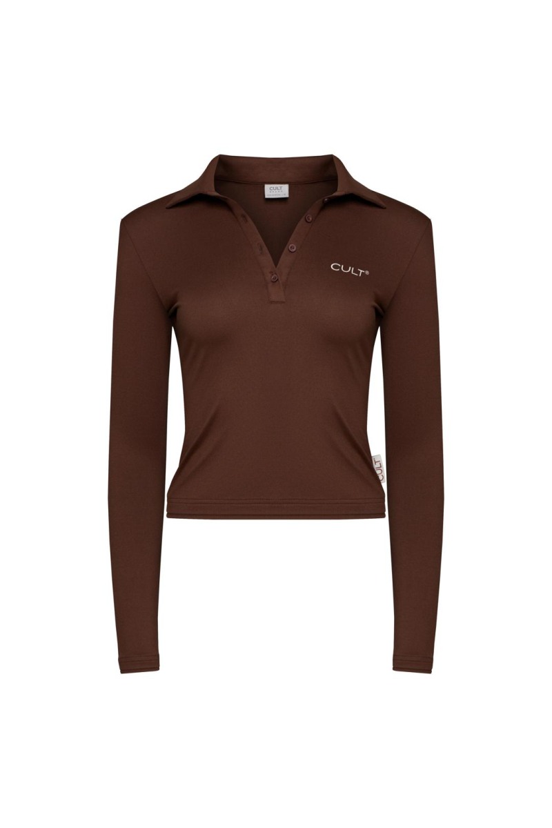 Поло с длинным рукавом Flitter CULT, цвет: коричневый,  купить онлайн