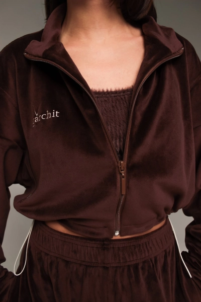 Бомбер Velour укороченный GARCHIT, цвет: коричневый GARVelBombKor |новая коллекция купить онлайн