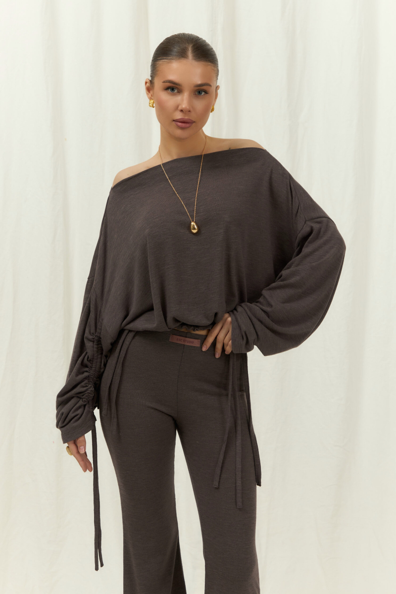 Брюки клеш ramona ELASTIC, цвет: коричневый,  купить онлайн