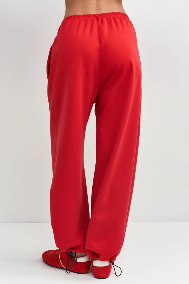 Брюки хлопковые на кулиске Erist store, цвет: красный, НФ-00003390 купить онлайн