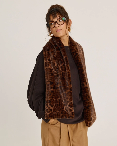 Шарф из экомеха LEOPARD Anmuse, цвет: разноцветный АСС25W185-LEO купить онлайн
