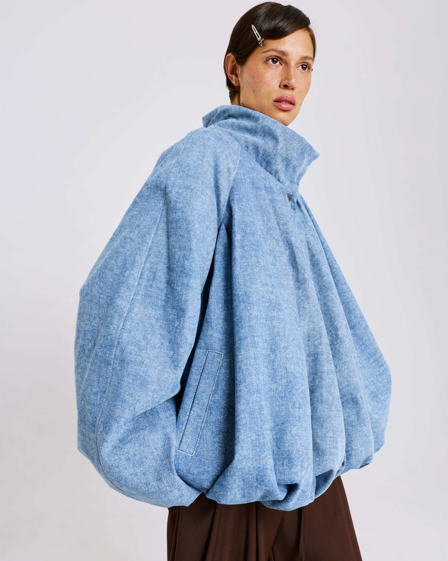 Куртка баллон из денима Anmuse, цвет: синий, JCK26SP228-DM купить онлайн