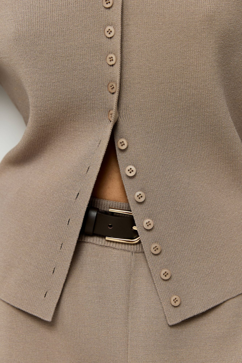 Кардиган приталенный из вискозы AROUND, цвет: Серо-бежевый, 252_36V03 купить онлайн