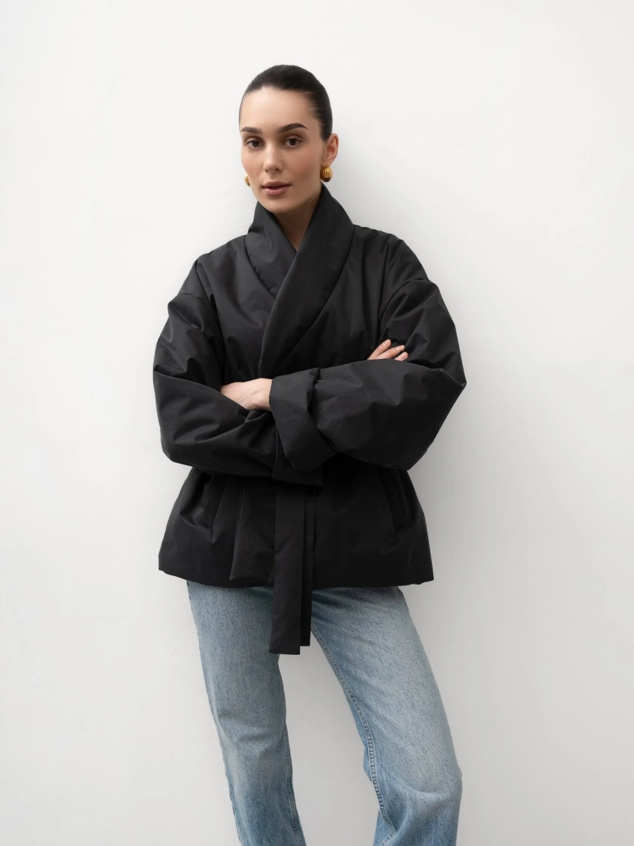 Куртка кимоно с поясом TRES, цвет: серый, НФ-00002713 купить онлайн