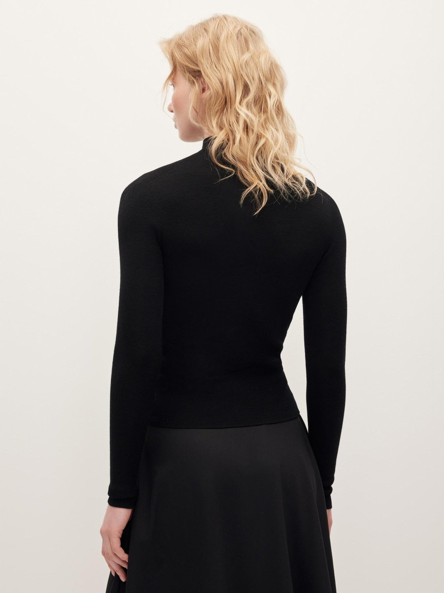 Водолазка из шерсти мериноса Chaika, цвет: Черный, AW25KN01-09 купить онлайн