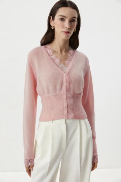 Кардиган с кружевом