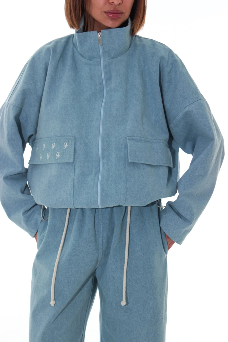 Бомбер из денима GARCHIT, цвет: голубой,  купить онлайн