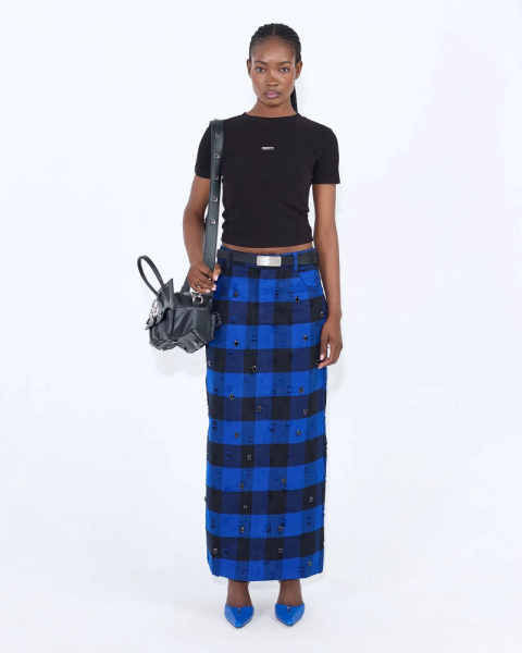 Юбка макси PLAID BLUE