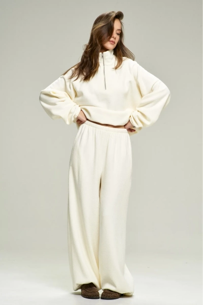 Брюки из плюша с начесом Milk Erist store, цвет: молочный, НФ-00002861 купить онлайн